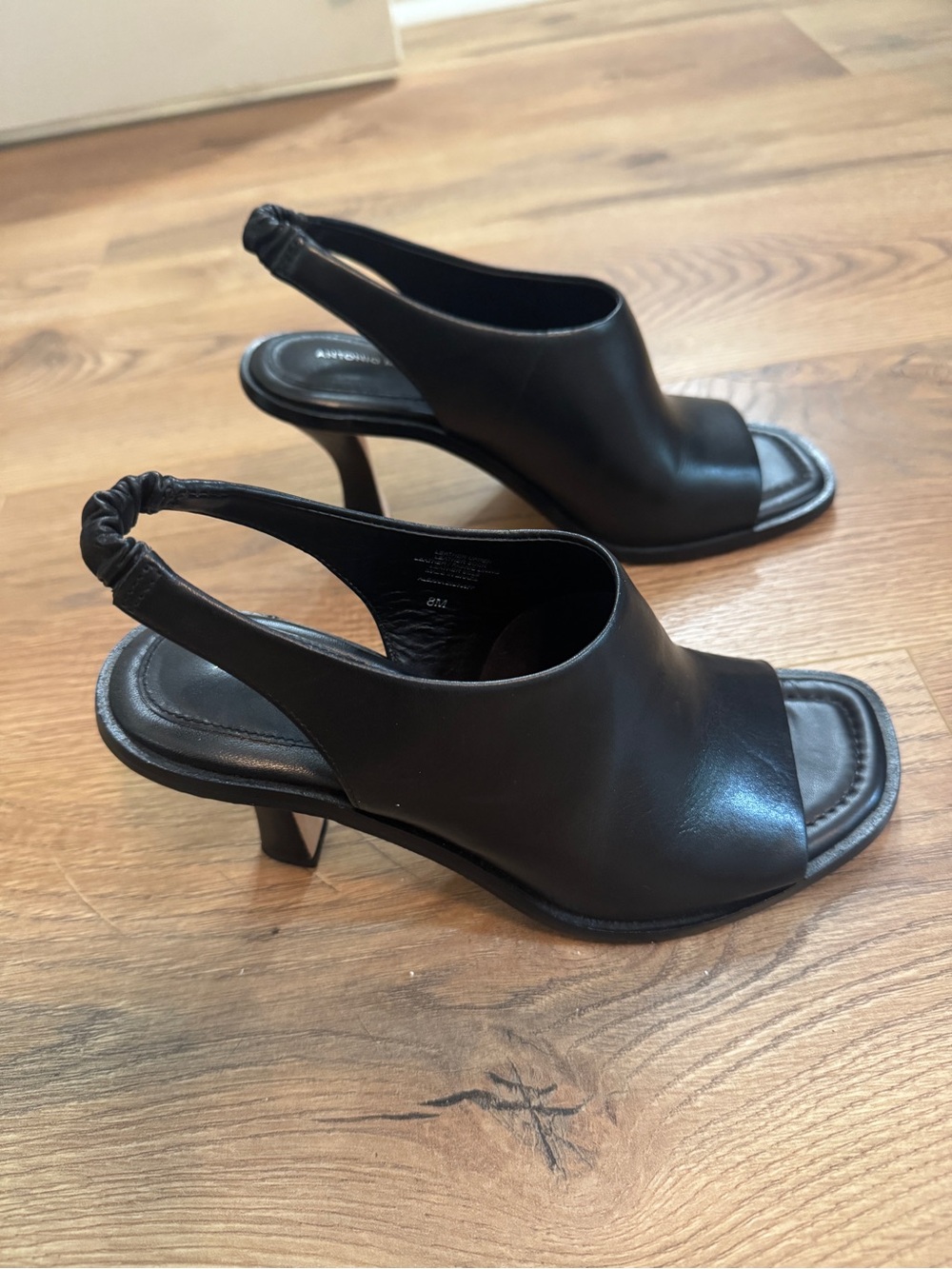 Antonio Melani Black Slingback Peep-Toe Heels Size 8